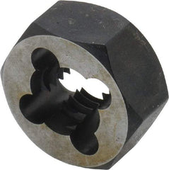 Cle-Line - 7/16-14 UNC Thread, 7/8" Hex, Hex Rethreading Die - Carbon Steel, 7/16" Thick, Series 0650 - Exact Tool & Supply