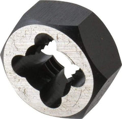 Cle-Line - 3/8-16 UNC Thread, 25/32" Hex, Hex Rethreading Die - Carbon Steel, 3/8" Thick, Series 0650 - Exact Tool & Supply