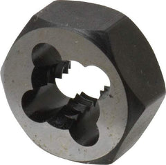 Cle-Line - 5/16-18 UNC Thread, 11/16" Hex, Hex Rethreading Die - Carbon Steel, 5/16" Thick, Series 0650 - Exact Tool & Supply