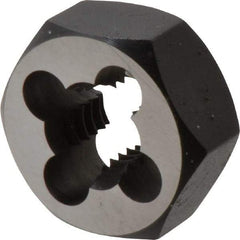 Cle-Line - 1/2-13 UNC Thread, 1-1/16" Hex, Hex Rethreading Die - Carbon Steel, 1/2" Thick, Series 0650 - Exact Tool & Supply