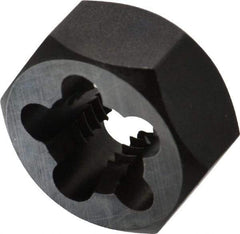 Cle-Line - 5/8-11 UNC Thread, 1-1/4" Hex, Hex Rethreading Die - Carbon Steel, 5/8" Thick, Series 0650 - Exact Tool & Supply