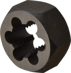 Cle-Line - 3/4-10 UNC Thread, 1-7/16" Hex, Hex Rethreading Die - Carbon Steel, 3/4" Thick, Series 0650 - Exact Tool & Supply