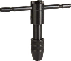 Cle-Line - #12 to 1/2" Tap Capacity, T Handle Tap Wrench - 5" Overall Length, Ratcheting - Exact Tool & Supply