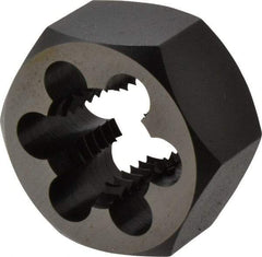 Cle-Line - 7/8-9 UNC Thread, 1-5/8" Hex, Hex Rethreading Die - Carbon Steel, 7/8" Thick, Series 0650 - Exact Tool & Supply