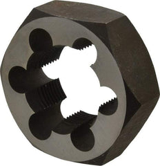 Cle-Line - 1-1/2 - 12 UNF Thread, 2-9/16" Hex, Hex Rethreading Die - Carbon Steel, 1" Thick, Series 0650 - Exact Tool & Supply
