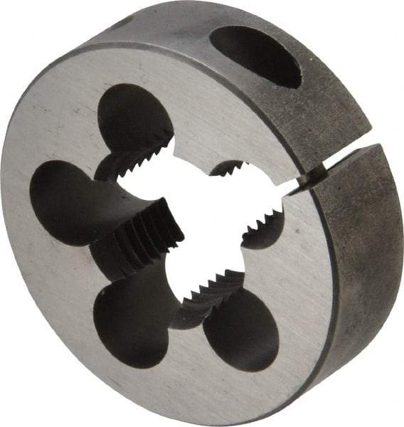 Cle-Line - 7/8-14 UNF Thread, 2" Outside Diam Carbon Steel Round Die - 5/8" Thick, Right Hand Thread, Adjustable - Exact Tool & Supply