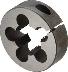 Cle-Line - 7/8-14 UNF Thread, 2" Outside Diam Carbon Steel Round Die - 5/8" Thick, Right Hand Thread, Adjustable - Exact Tool & Supply