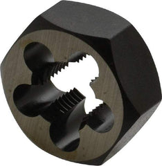 Cle-Line - 9/16-18 UNF Thread, 1-1/16" Hex, Hex Rethreading Die - Carbon Steel, 1/2" Thick, Series 0650 - Exact Tool & Supply