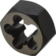 Cle-Line - 1/2-20 UNF Thread, 1-1/16" Hex, Hex Rethreading Die - Carbon Steel, 1/2" Thick, Series 0650 - Exact Tool & Supply