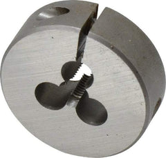 Cle-Line - 1/4-28 UNF Thread, 1-1/2" Outside Diam Carbon Steel Round Die - 2" Thick, Right Hand Thread, Adjustable - Exact Tool & Supply