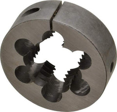 Cle-Line - 1-1/2 - 6 UNC Thread, 3" Outside Diam Carbon Steel Round Die - 1" Thick, Right Hand Thread, Adjustable - Exact Tool & Supply