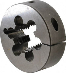 Cle-Line - 1-1/4 - 7 UNC Thread, 3" Outside Diam Carbon Steel Round Die - 1" Thick, Right Hand Thread, Adjustable - Exact Tool & Supply