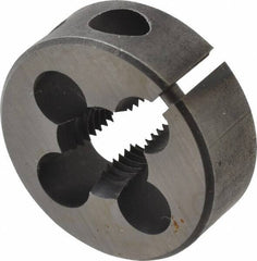 Cle-Line - 3/8-24 UNF Thread, 1" Outside Diam Carbon Steel Round Die - 3/8" Thick, Right Hand Thread, Adjustable - Exact Tool & Supply