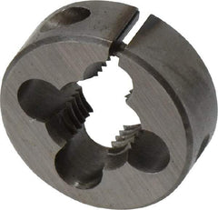 Cle-Line - 7/16-20 UNF Thread, 1" Outside Diam Carbon Steel Round Die - 3/8" Thick, Right Hand Thread, Adjustable - Exact Tool & Supply