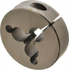 Cle-Line - 3/8-16 UNC Thread, 2" Outside Diam Carbon Steel Round Die - 5/8" Thick, Right Hand Thread, Adjustable - Exact Tool & Supply