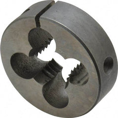 Cle-Line - 3/4-10 UNC Thread, 2" Outside Diam Carbon Steel Round Die - 5/8" Thick, Right Hand Thread, Adjustable - Exact Tool & Supply