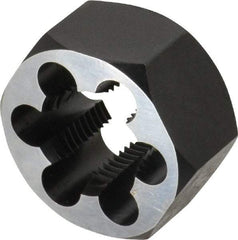 Cle-Line - 1-12 UNF Thread, 1-13/16" Hex, Hex Rethreading Die - Carbon Steel, 1" Thick, Series 0650 - Exact Tool & Supply