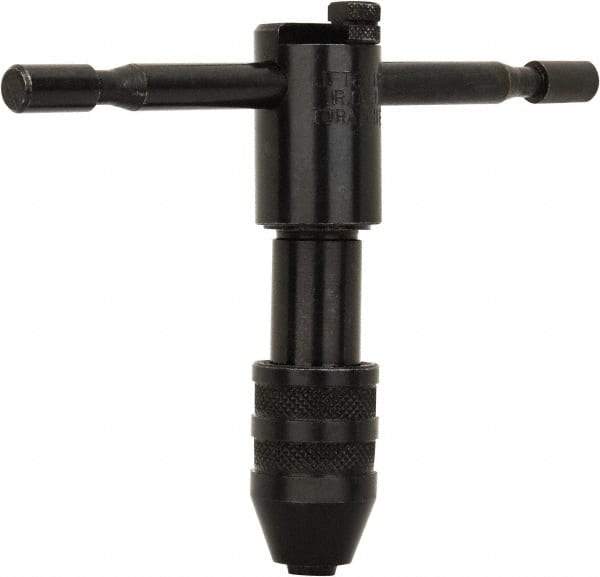 Cle-Line - #0 to 1/4" Tap Capacity, T Handle Tap Wrench - 3-3/4" Overall Length, Ratcheting - Exact Tool & Supply