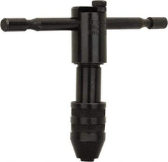 Cle-Line - #0 to 1/4" Tap Capacity, T Handle Tap Wrench - 3-3/4" Overall Length, Ratcheting - Exact Tool & Supply