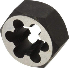 Cle-Line - 3/4-16 UNF Thread, 1-7/16" Hex, Hex Rethreading Die - Carbon Steel, 3/4" Thick, Series 0650 - Exact Tool & Supply