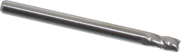Hertel - 3mm, 6mm LOC, 3mm Shank Diam, 38mm OAL, 4 Flute, Solid Carbide Square End Mill - Single End, Uncoated, 30° Helix, Centercutting, Right Hand Cut - Exact Tool & Supply