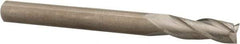 Hertel - 3/16", 9/16" LOC, 3/16" Shank Diam, 2" OAL, 3 Flute, Solid Carbide Square End Mill - Single End, Uncoated, 30° Helix, Centercutting, Right Hand Cut - Exact Tool & Supply