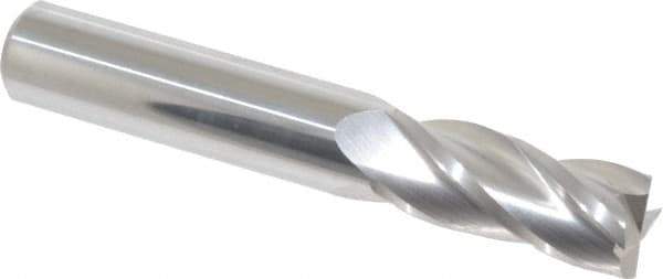 Hertel - 7/16", 1" LOC, 7/16" Shank Diam, 2-3/4" OAL, 4 Flute, Solid Carbide Square End Mill - Single End, Uncoated, Spiral Flute, 30° Helix, Centercutting, Right Hand Cut, Right Hand Flute - Exact Tool & Supply