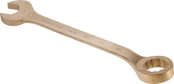 Ampco - 2-1/4" 12 Point Offset Combination Wrench - 15° Offset Angle, 22-3/4" OAL, Aluminum Bronze, Plain Finish - Exact Tool & Supply