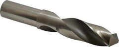Hertel - 1-1/8" 118° High Speed Steel Screw Machine Drill Bit - Bright Finish, Right Hand Cut, 4" Flute Length, 6-3/8" OAL - Exact Tool & Supply