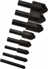 Hertel - 8 Piece, 1/4 to 1" Head Diam, 90° Included Angle, Countersink Set - Exact Tool & Supply