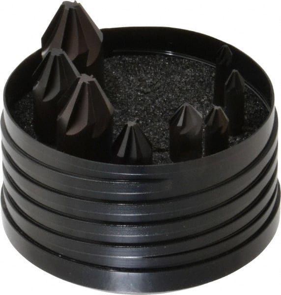 Hertel - 8 Piece, 1/4 to 1" Head Diam, 60° Included Angle, Countersink Set - Exact Tool & Supply