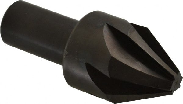 Hertel - 1-1/4" Head Diam, 3/4" Shank Diam, 6 Flute 60° High Speed Steel Countersink - Exact Tool & Supply