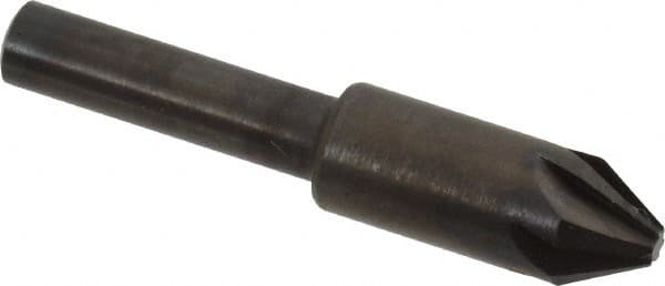 Hertel - 3/8" Head Diam, 1/4" Shank Diam, 6 Flute 60° High Speed Steel Countersink - Exact Tool & Supply