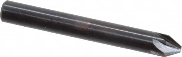 Hertel - 1/4" Head Diam, 1/4" Shank Diam, 6 Flute 60° High Speed Steel Countersink - Exact Tool & Supply