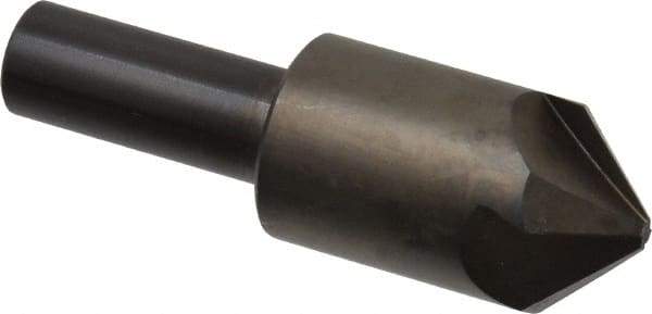 Hertel - 7/8" Head Diam, 1/2" Shank Diam, 4 Flute 90° High Speed Steel Countersink - 2-13/16" OAL, Straight Shank - Exact Tool & Supply
