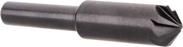 Hertel - 3/8" Head Diam, 1/4" Shank Diam, 6 Flute 100° High Speed Steel Countersink - 2" OAL, Straight Shank - Exact Tool & Supply