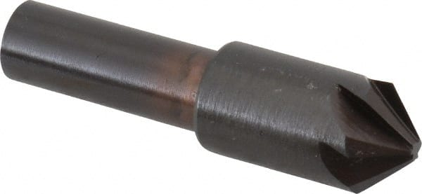 Hertel - 1/2" Head Diam, 3/8" Shank Diam, 6 Flute 90° High Speed Steel Countersink - Exact Tool & Supply