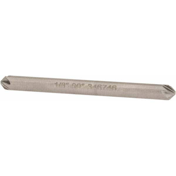 Hertel - 1/8" Head Diam, 1/8" Shank Diam, 6 Flute 90° High Speed Steel Countersink - Exact Tool & Supply