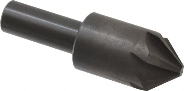 Hertel - 7/8" Head Diam, 1/2" Shank Diam, 6 Flute 82° High Speed Steel Countersink - Exact Tool & Supply