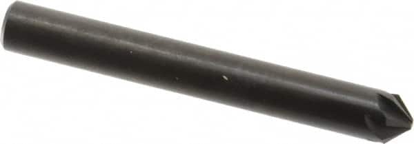 Hertel - 1/4" Head Diam, 1/4" Shank Diam, 6 Flute 90° High Speed Steel Countersink - Exact Tool & Supply