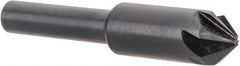 Hertel - 3/8" Head Diam, 1/4" Shank Diam, 6 Flute 82° High Speed Steel Countersink - Exact Tool & Supply