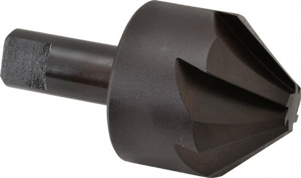 Hertel - 2" Head Diam, 1" Shank Diam, 6 Flute 82° High Speed Steel Countersink - Exact Tool & Supply