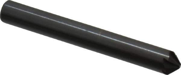 Hertel - 1/4" Head Diam, 1/4" Shank Diam, 6 Flute 90° High Speed Steel Countersink - 2" OAL, Straight Shank - Exact Tool & Supply