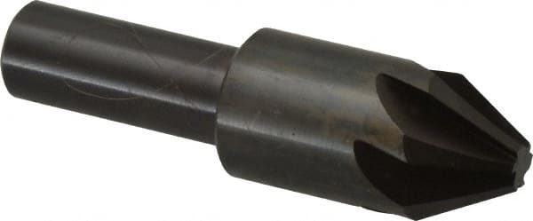 Hertel - 3/4" Head Diam, 1/2" Shank Diam, 6 Flute 60° High Speed Steel Countersink - Exact Tool & Supply