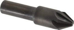 Hertel - 1/2" Head Diam, 3/8" Shank Diam, 6 Flute 60° High Speed Steel Countersink - 2" OAL, 0.156" Nose Diam, Straight Shank - Exact Tool & Supply