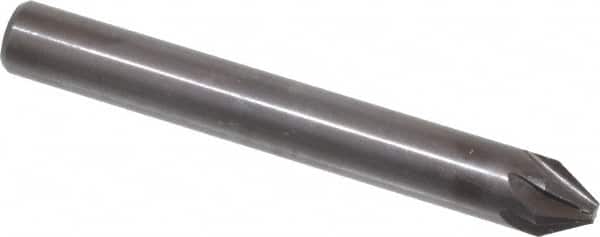 Hertel - 1/4" Head Diam, 1/4" Shank Diam, 6 Flute 60° High Speed Steel Countersink - Exact Tool & Supply