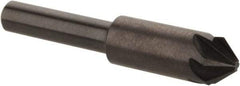 Hertel - 3/8" Head Diam, 1/4" Shank Diam, 6 Flute 82° High Speed Steel Countersink - 2" OAL, Straight Shank - Exact Tool & Supply