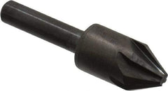 Hertel - 1/2" Head Diam, 1/4" Shank Diam, 6 Flute 60° High Speed Steel Countersink - 2" OAL, Straight Shank - Exact Tool & Supply