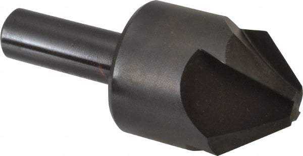Hertel - 1-1/4" Head Diam, 1/2" Shank Diam, 4 Flute 82° High Speed Steel Countersink - 3-3/8" OAL, Straight Shank - Exact Tool & Supply