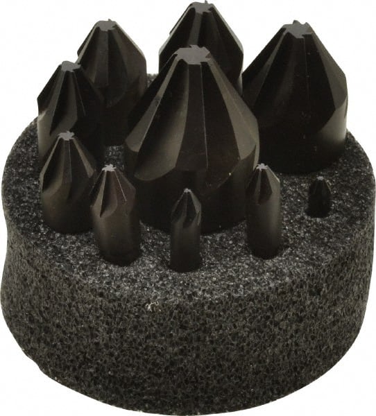 Hertel - 10 Piece, 1/4 to 1-1/2" Head Diam, 60° Included Angle, Countersink Set - Exact Tool & Supply